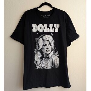 Dolly‎ Parton Graphic Crew Neck Short Sleeve T-Shirt Black 2X
